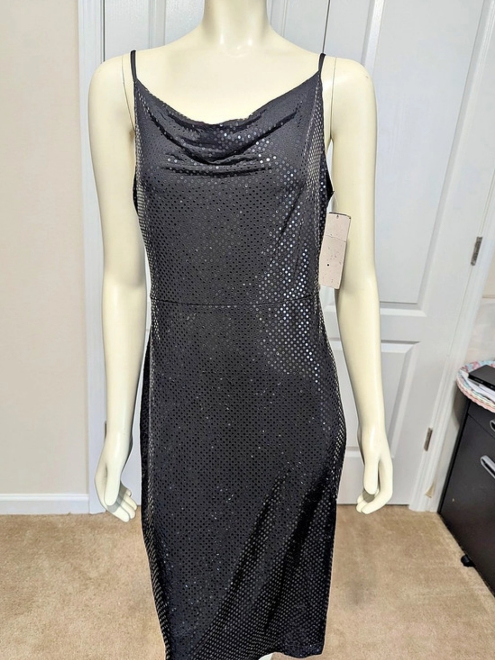 Ruby Rox Black Sequin Midi Dress